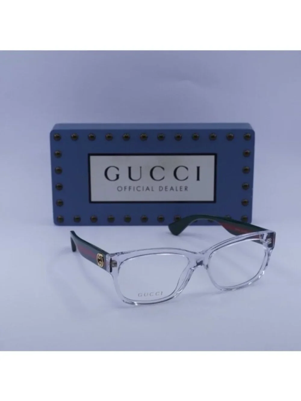 Gucci GG0278O 016 Rectangle Eyeglasses 55mm - Crystal/Green/Red